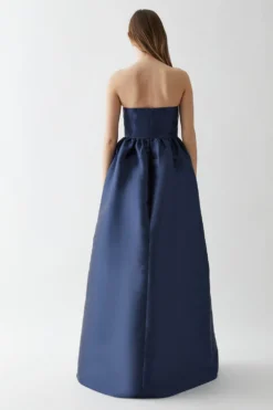 Coast Bandeau A-line Twill Bridesmaids Maxi Dress -Coast Sales Store bcc05320 navy xl 2