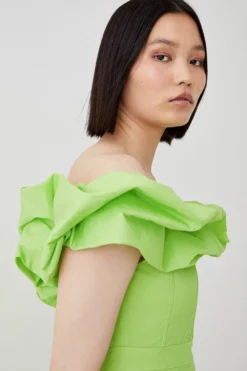 Coast Corset Detail Volume Bardot Midi Dress -Coast Sales Store bcc05362 lime xl 2