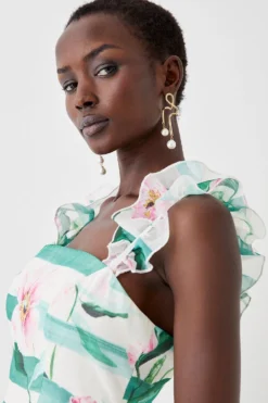 Coast Organza Frill Strap Full Midaxi Dress -Coast Sales Store bcc05374 green xl 2