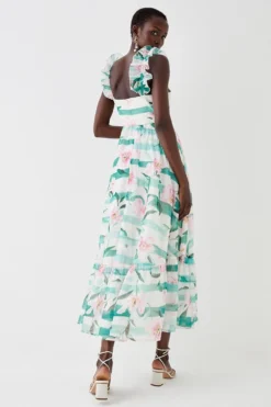 Coast Organza Frill Strap Full Midaxi Dress -Coast Sales Store bcc05374 green xl 3