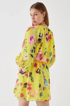 Coast Printed Volume Sleeve Blouson Mini Dress -Coast Sales Store bcc05391 multi xl 3