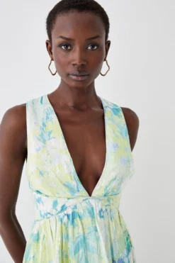 Coast Plunge Neck Frill Hem Midi Dress -Coast Sales Store bcc05400 green xl 2