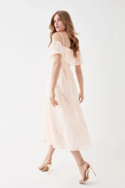 Coast Bardot Overlayer Midi Dress -Coast Sales Store bcc05402 blush xl 2