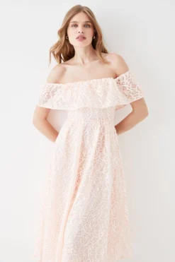 Coast Bardot Overlayer Midi Dress -Coast Sales Store bcc05402 blush xl 3