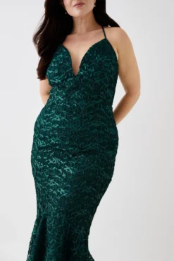 Coast Plus Size Plunge Neck Bodycon Fishtail Maxi Dress -Coast Sales Store bcc05403 forest xl 3