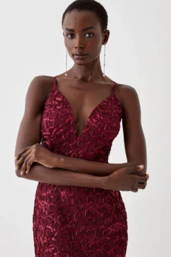 Coast Plunge Neck Bodycon Fishtail Maxi Dress -Coast Sales Store bcc05404 aubergine xl 1