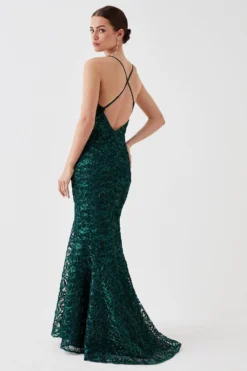 Coast Petite Plunge Neck Bodycon Fishtail Maxi Dress -Coast Sales Store bcc05406 forest xl 2