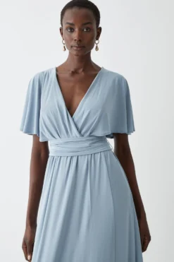 Coast Cape Detail Slinky Jersey Bridesmaids Maxi Dress -Coast Sales Store bcc05408 pale20blue xl 1