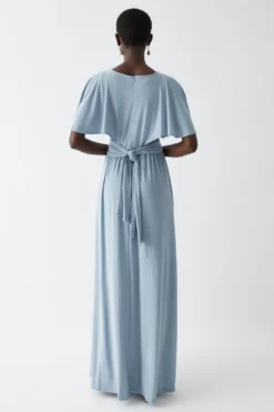 Coast Cape Detail Slinky Jersey Bridesmaids Maxi Dress -Coast Sales Store bcc05408 pale20blue xl 2