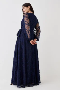 Coast Plus Size Embroidered Mesh Wrap Bridesmaids Dress -Coast Sales Store bcc05410 navy xl 2