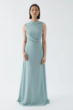 Coast Blouson Bodice Draped Back Bridesmaids Maxi Dress