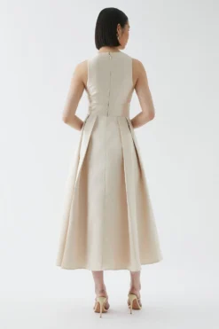 Coast Cross Neck Twill Bridesmaids Dress -Coast Sales Store bcc05436 champagne xl 2