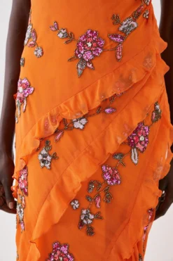 Coast Embellished Strappy Tie Back Maxi Dress -Coast Sales Store bcc05443 orange xl 3