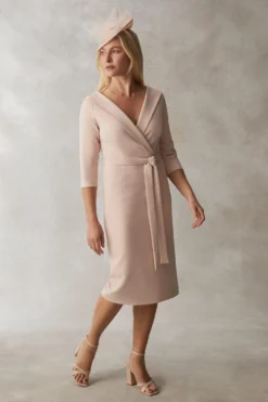 Coast Premium Crepe Off Shoulder Pencil Dress