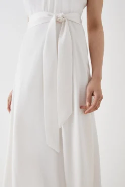 Coast Premium Halter Neck Belted Midi Dress -Coast Sales Store bcc05483 ivory xl 2