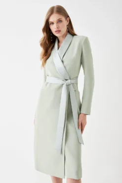 Coast Tuxedo Tie Waist Midi Dress