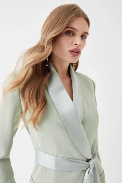 Coast Tuxedo Tie Waist Midi Dress -Coast Sales Store bcc05485 sage xl 2