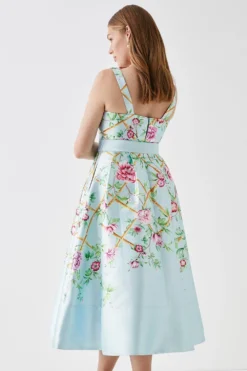 Coast Twill Midi Dress With Pleat Strap & Belt -Coast Sales Store bcc05490 blue xl 2