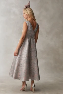 Coast Premium Metallic Jacquard Midi Dress -Coast Sales Store bcc05491 rose20gold xl 2 scaled