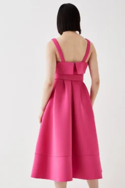 Coast Cami Top Full Skirt Scuba Midi Dress -Coast Sales Store bcc05500 pink xl 2