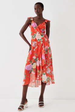 Coast Flutter Shoulder Wrap Dress