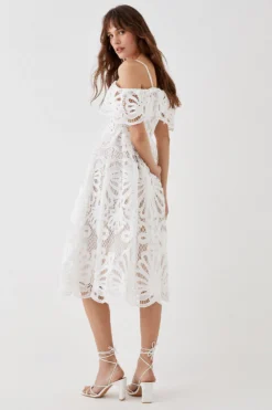 Coast Bardot Lace Midi Dress -Coast Sales Store bcc05521 white xl 3