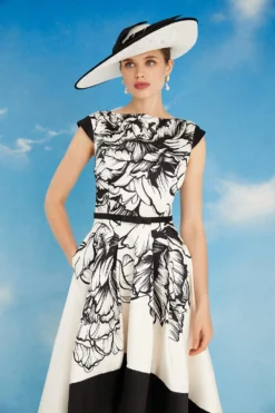 Coast Lisa Tan Floral Placement High Low Midi Dress 7 Coast Lisa Tan Floral Placement High Low Midi Dress -Coast Sales Store bcc05528 mono xl 3