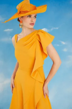 Coast Lisa Tan Ruffle One Shoulder Dress -Coast Sales Store bcc05537 orange xl 2