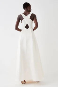 Coast Cross Back Twill Ecru Maxi Dress -Coast Sales Store bcc05555 ecru xl 3