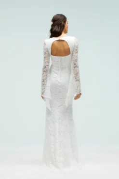 Coast Petite Kimono Sleeve Boho Lace Dress With Train -Coast Sales Store bcc05557 ivory xl 2 scaled