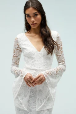 Coast Petite Kimono Sleeve Boho Lace Dress With Train -Coast Sales Store bcc05557 ivory xl 4 scaled