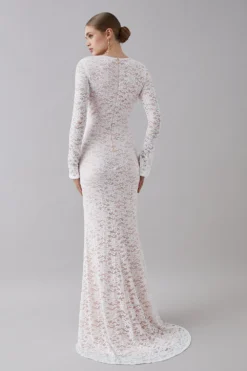 Coast Long Sleeve Boho Lace Keyhole Wedding Dress -Coast Sales Store bcc05562 ivory xl 2