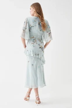 Coast Premium Hand Embellished Angel Sleeve Maxi Dress -Coast Sales Store bcc05574 sage xl 3