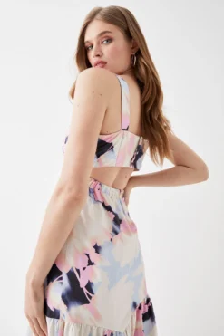 Coast Button Back Tiered Cotton Maxi Dress -Coast Sales Store bcc05582 multi xl 2