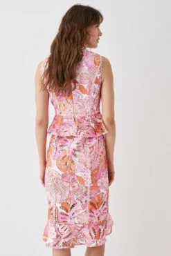 Coast Lace Midi Dress With Cut Out Back -Coast Sales Store bcc05587 pink xl 3