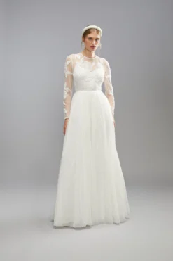 Coast Premium Blossom Applique Full Skirted Wedding Dress