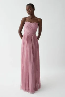 Coast Bandeau Mesh Bridesmaids Maxi Dress
