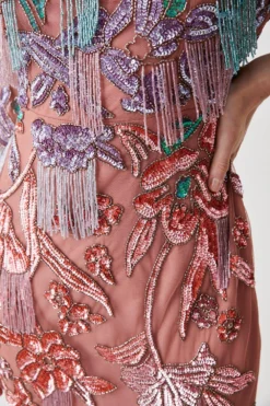 Coast Hand Embellished Floral Ombre Column Dress -Coast Sales Store bcc05677 multi xl 3