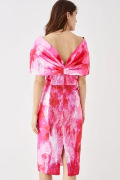 Coast Exaggerated Sleeve Twill Pencil Dress -Coast Sales Store bcc05694 pink xl 3