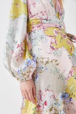 Coast The Collector Glossy Organza Frill Detail Wrap Dress -Coast Sales Store bcc05695 multi xl 2