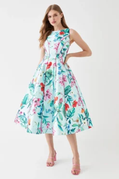 Coast Seam Detail Twill Midi Dress