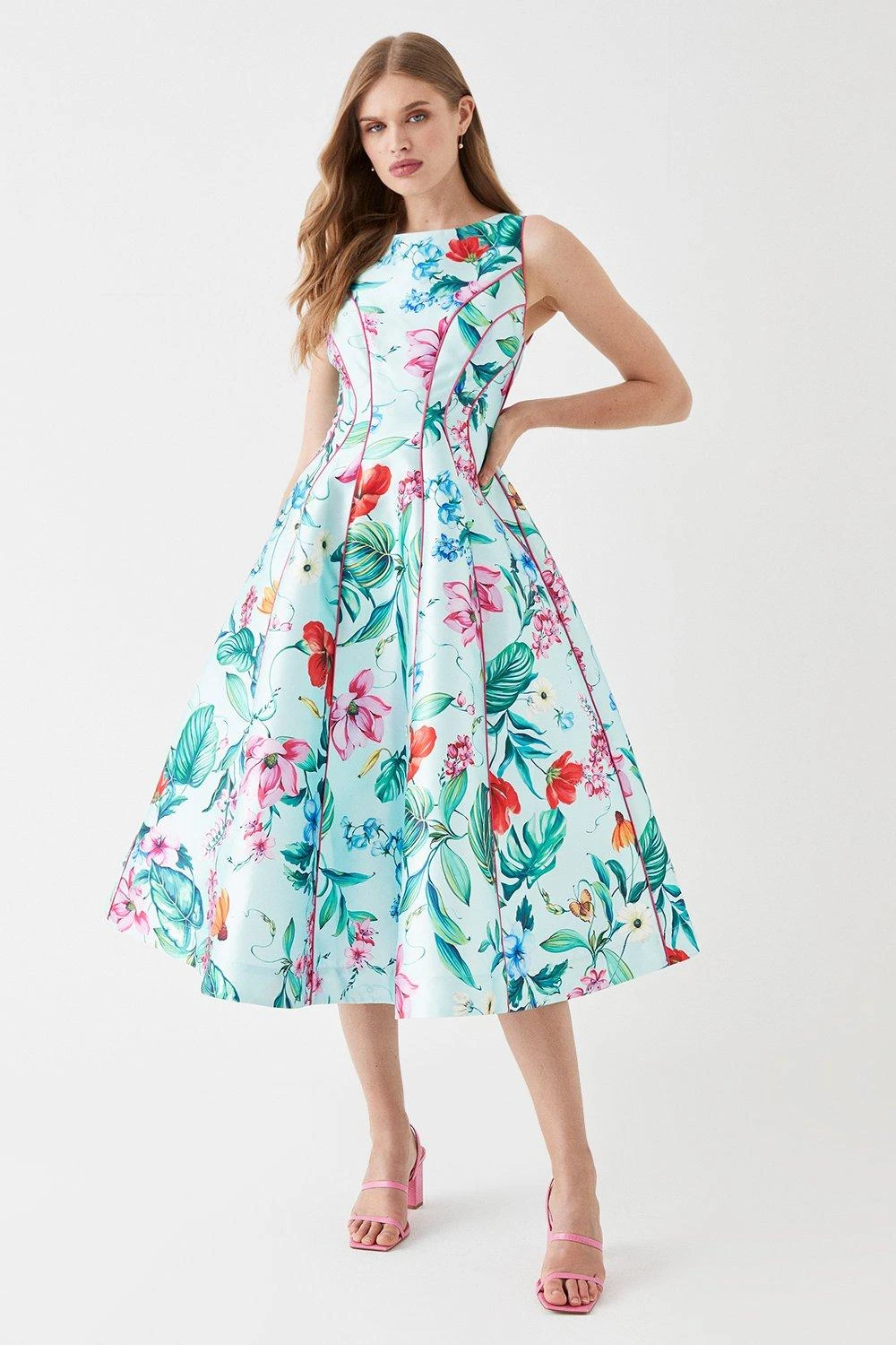 Coast Seam Detail Twill Midi Dress 1 Coast Seam Detail Twill Midi Dress