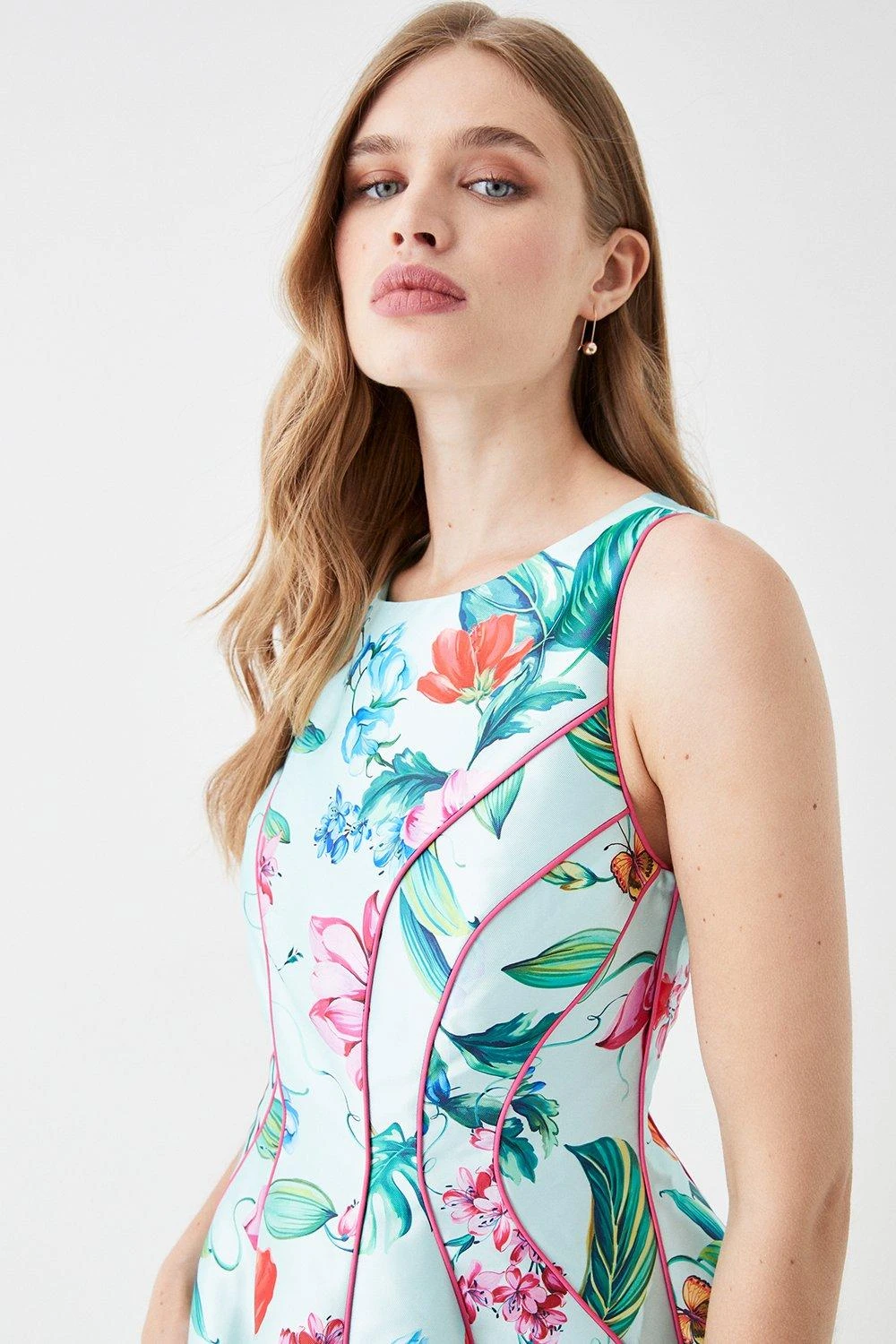 Coast Seam Detail Twill Midi Dress 2 Coast Seam Detail Twill Midi Dress - Image 2