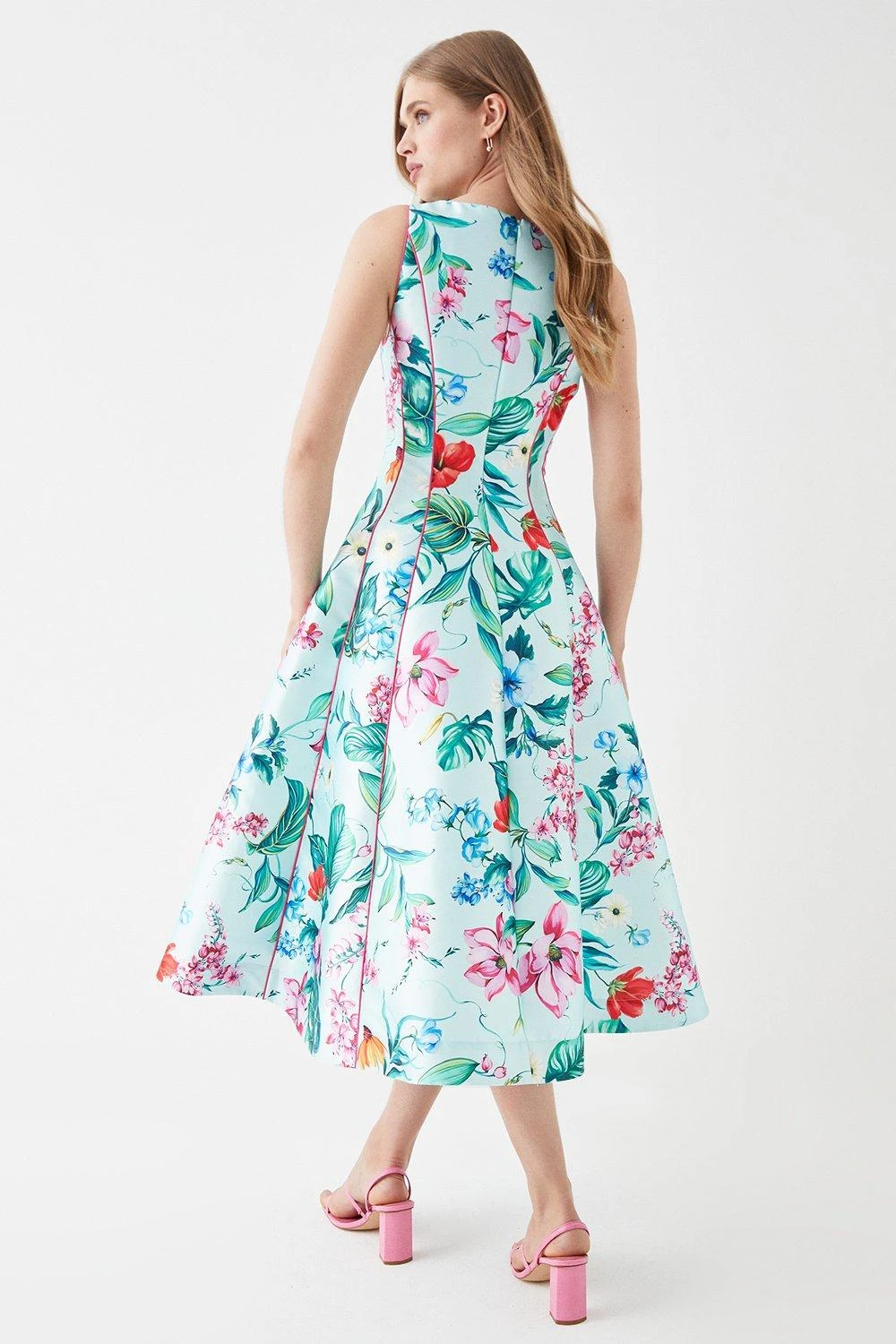 Coast Seam Detail Twill Midi Dress 3 Coast Seam Detail Twill Midi Dress - Image 3