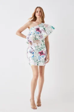 Coast The Collector One Shoulder Twill Mini Dress -Coast Sales Store bcc05753 white xl 2