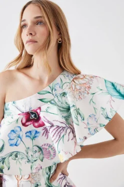 Coast The Collector One Shoulder Twill Mini Dress -Coast Sales Store bcc05753 white xl 3