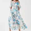 Coast Jacquard Frill Bardot Midi Dress