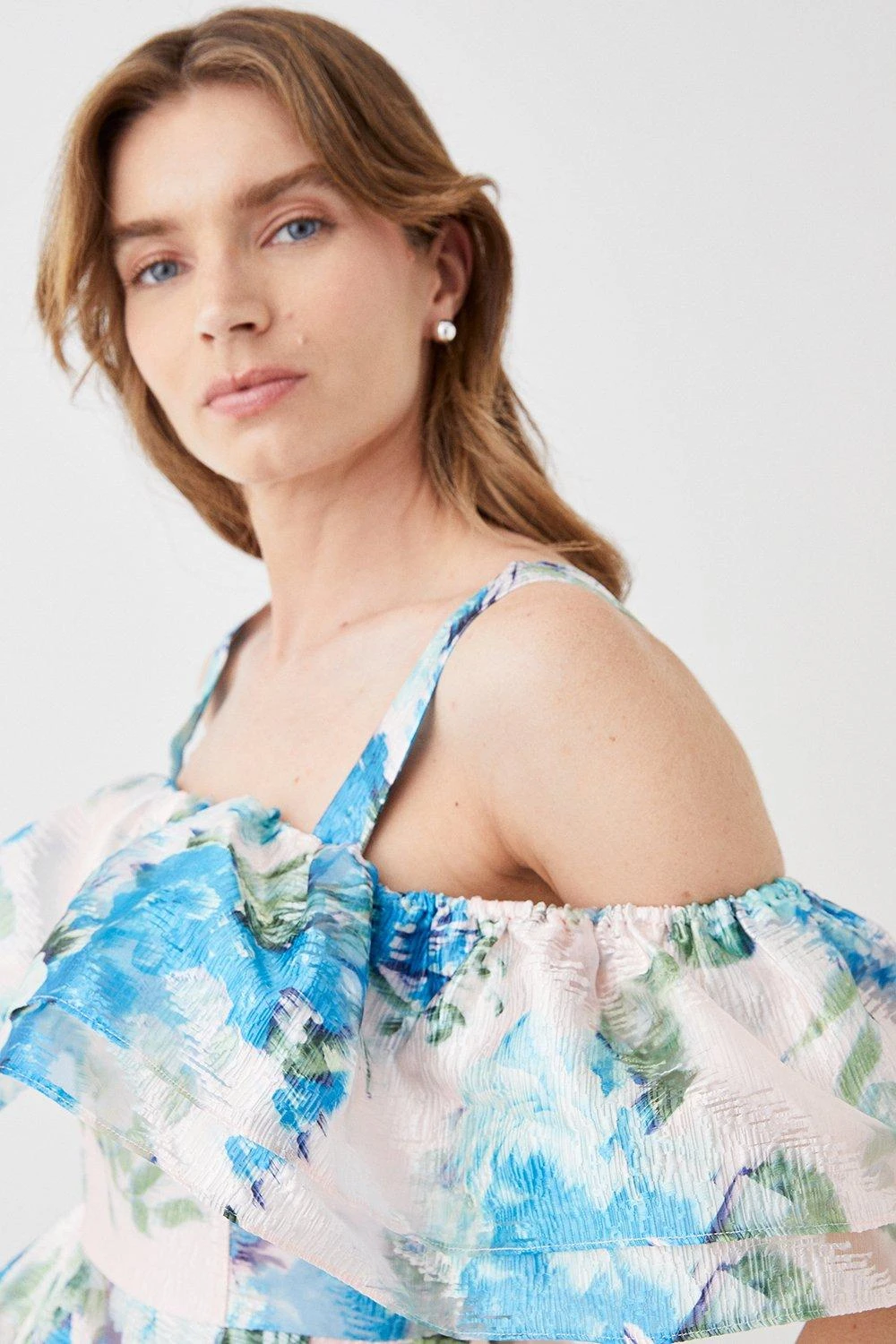 Coast Jacquard Frill Bardot Midi Dress 2 Coast Jacquard Frill Bardot Midi Dress - Image 2