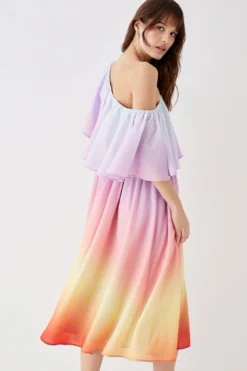Coast Sunset Ombre Print Cotton Midi Dress -Coast Sales Store bcc05771 multi xl 2