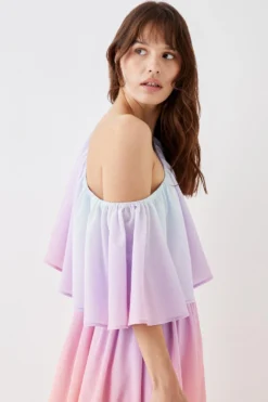 Coast Sunset Ombre Print Cotton Midi Dress -Coast Sales Store bcc05771 multi xl 3